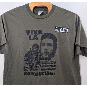 Viva La Revolucion size 2XL‎ t-shirt Green Revolution War Peace El Gato